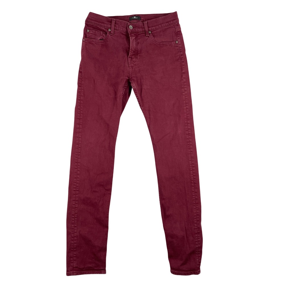 7 For All Mankind Men's Skinny Jeans in Burgundy